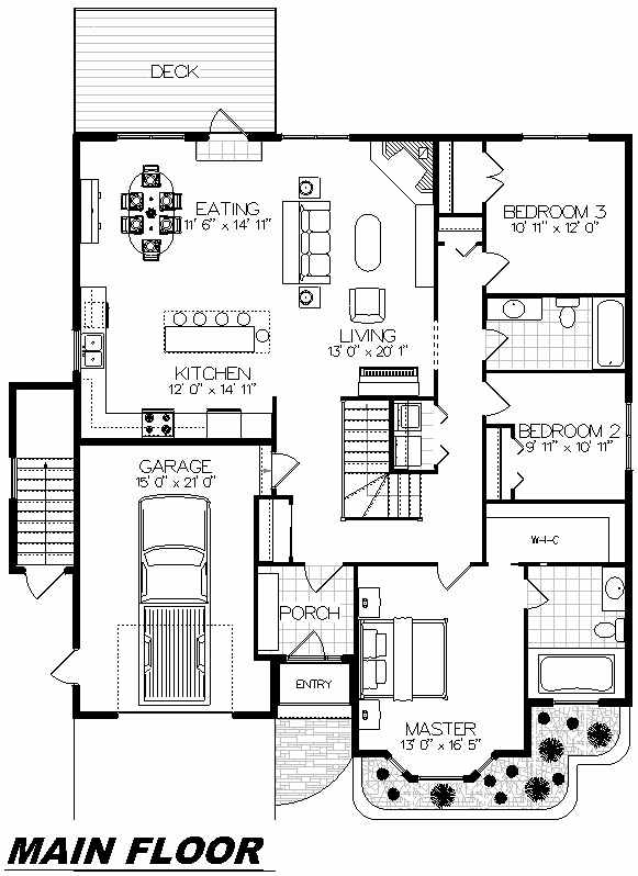 Plan 1025 - The Gloverton Main Floor